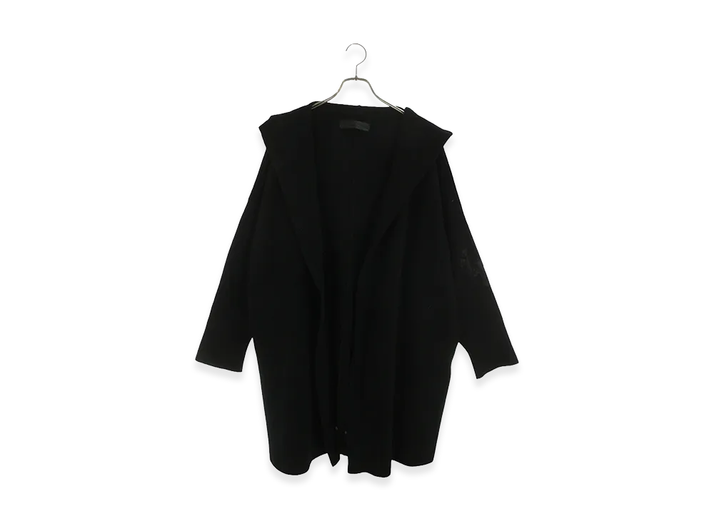 Chrome Hearts Take The Cannoli Calf Hair Cross Patch Hooded Knit Cardigan "Black/Silver"