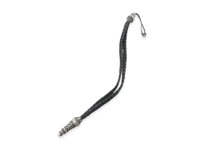 Chrome Hearts Phone Strap Large Bolo Tip Leather Braid "Black"