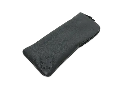 Chrome Hearts Leather Cross Patch Eyewear Case "Black"
