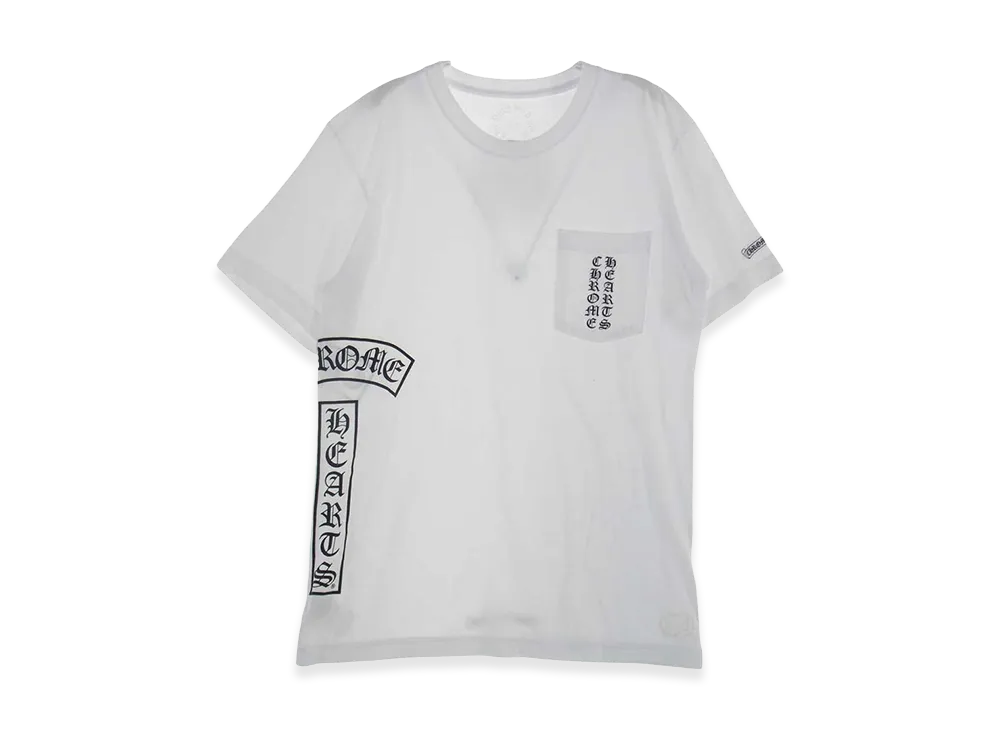 クロムハーツ ホースシュー ショートスリーブ ポケット プリント Tシャツ "ホワイト"