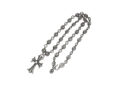 Chrome Hearts Crossball Chain Small CH Cross Silver Necklace "Silver"
