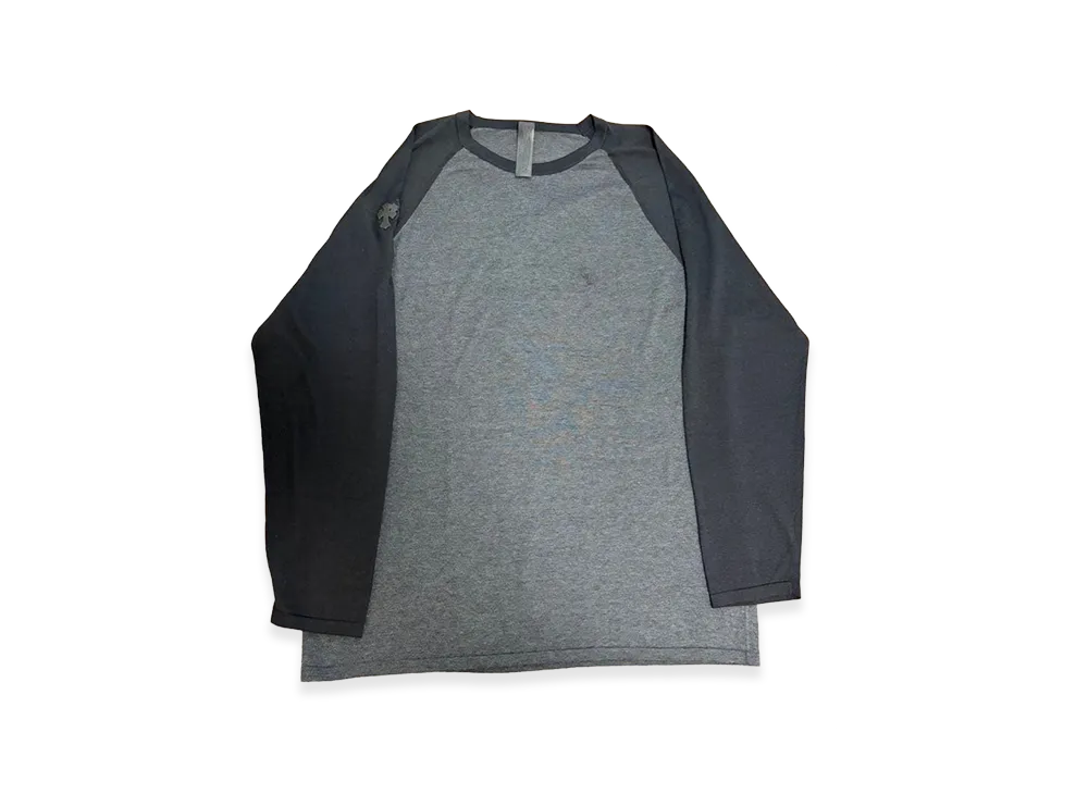 Chrome Hearts Embroidered CH Logo Cross Patch Raglan L/S T-Shirt "Black/Gray"