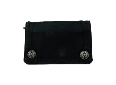 Chrome Hearts 2ZIP Cross Ball Button Nylon Wallet "Black"
