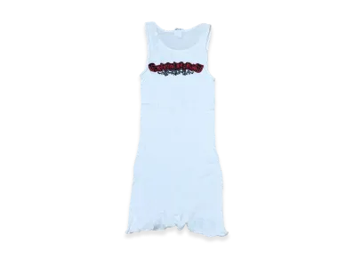 Chrome Hearts Women's Vintage Floral Cross Scroll Back Print Tank Top "White"