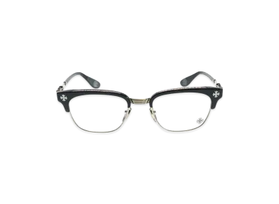 Chrome Hearts BONENNOISSEUR II CH Cross Half Rim Sunglasses "Black/Silver"