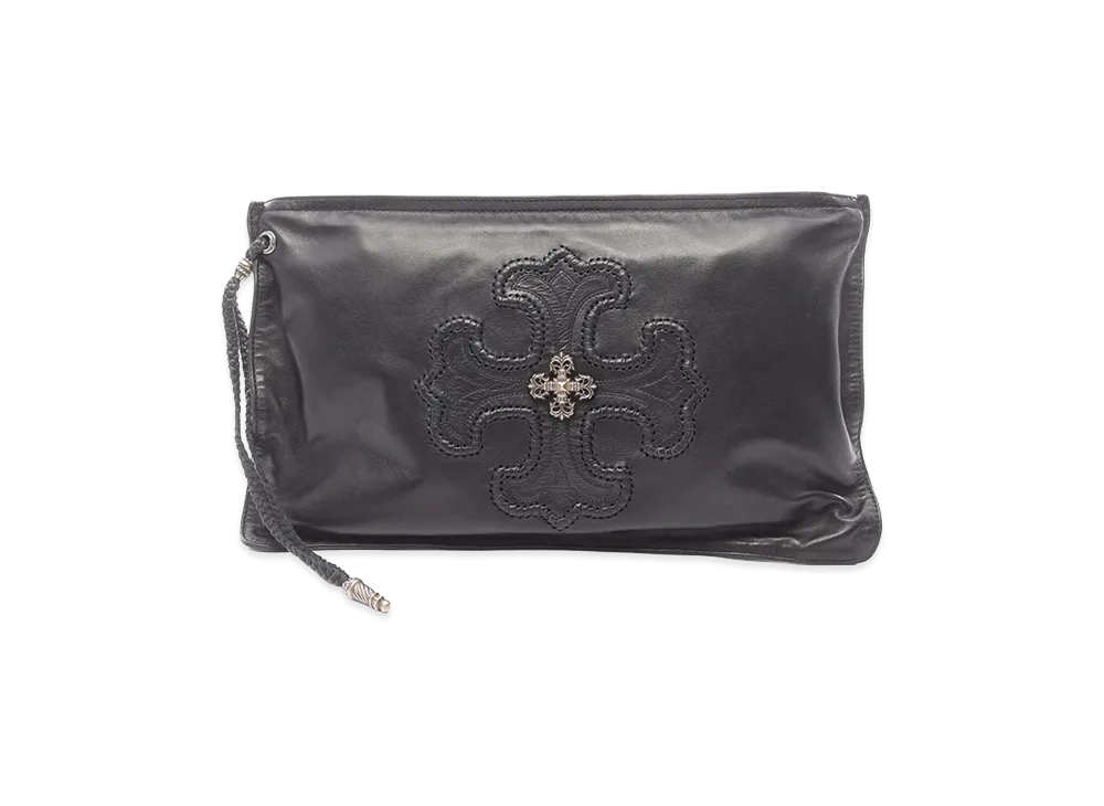 Chrome Hearts Filigree Plus Leather Clutch Bag "Black"