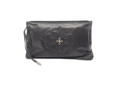 Chrome Hearts Filigree Plus Leather Clutch Bag "Black"