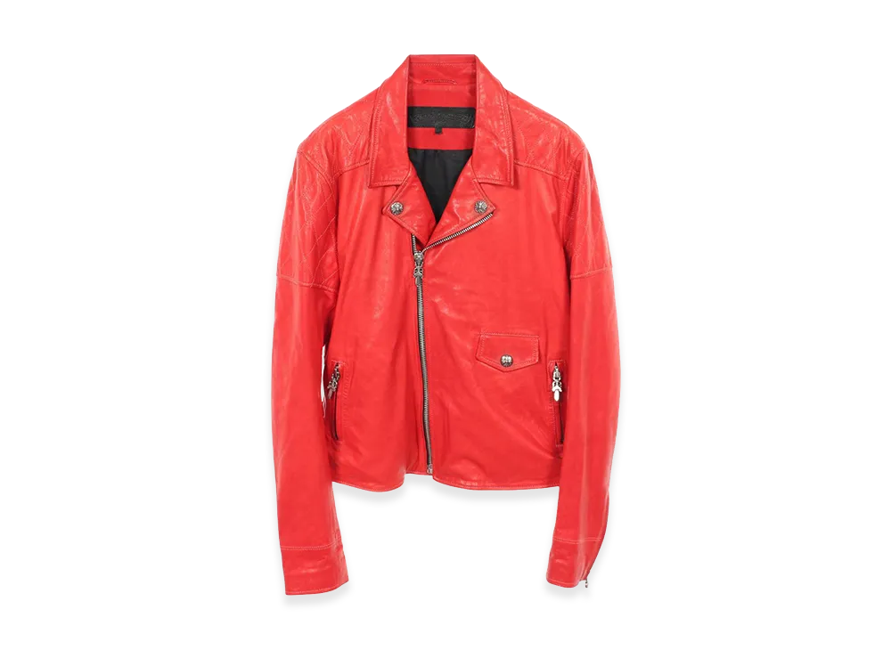 Chrome Hearts CRETIN Leather Riders Jacket "Red"
