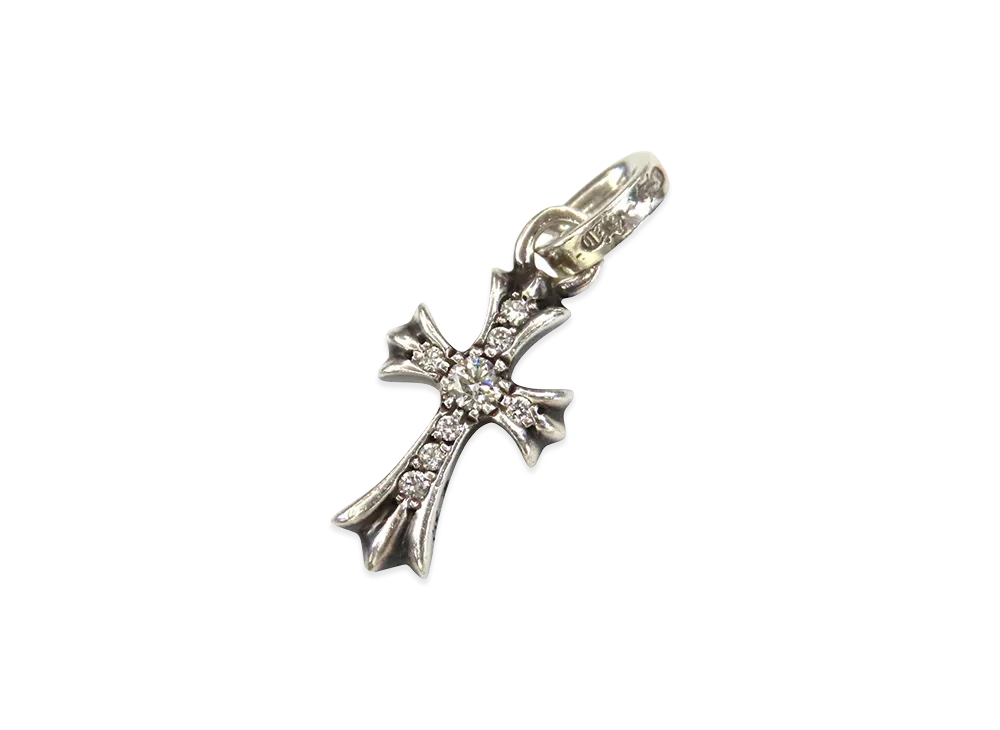 Chrome Hearts CH Cross Baby Fat SV925 Diamond Charm 