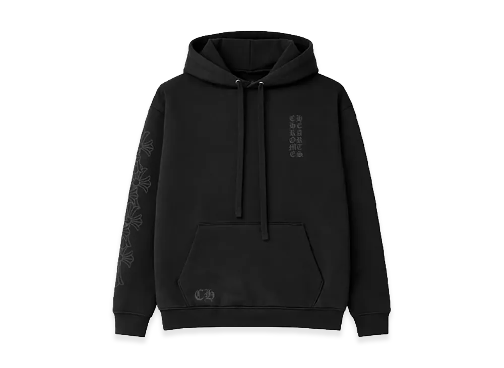 Chrome Hearts Miami Exclusive Cemetery Cross Vertical Logo Hoodie "Black"