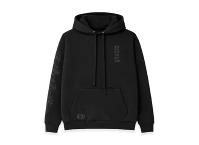 Chrome Hearts Miami Exclusive Cemetery Cross Vertical Logo Hoodie "Black"