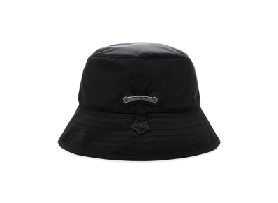 Chrome Hearts Leather Cross Patch Scroll Label Bucket Hat "Black"