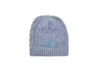 Chrome Hearts Leather Star Patch Knit Beanie "Light Blue"