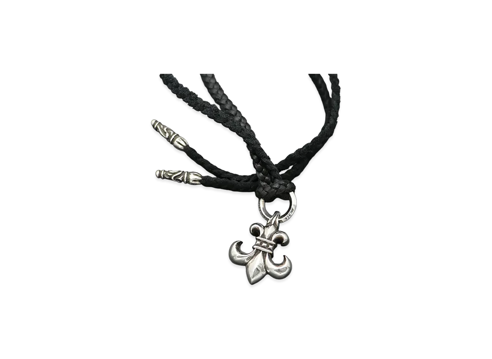 Chrome Hearts BS Fleur Pendant with Leather Blade SV925 Necklace "Silver/Black"