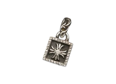 Chrome Hearts Framed CH Plus Pave Diamond SV925 Pendant Top "Silver"