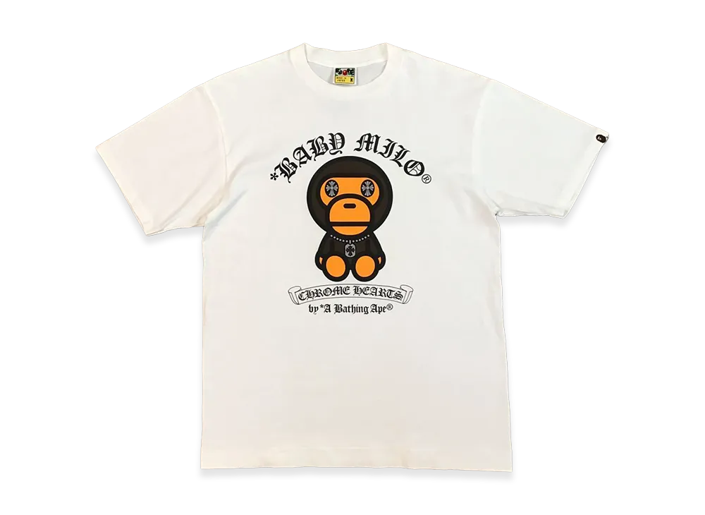 クロムハーツ x アベイシングエイプ マイロプリント ショートスリーブ Tシャツ "ホワイト"