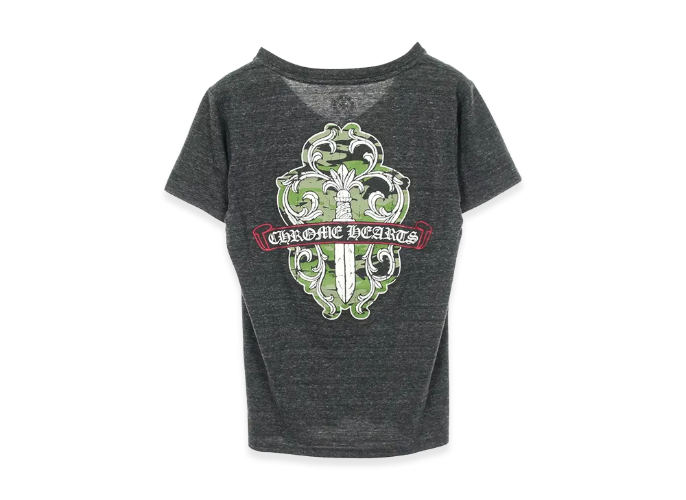 Chrome Hearts Dagger Print Camouflage V-Neck S/S T-Shirt "Grey"