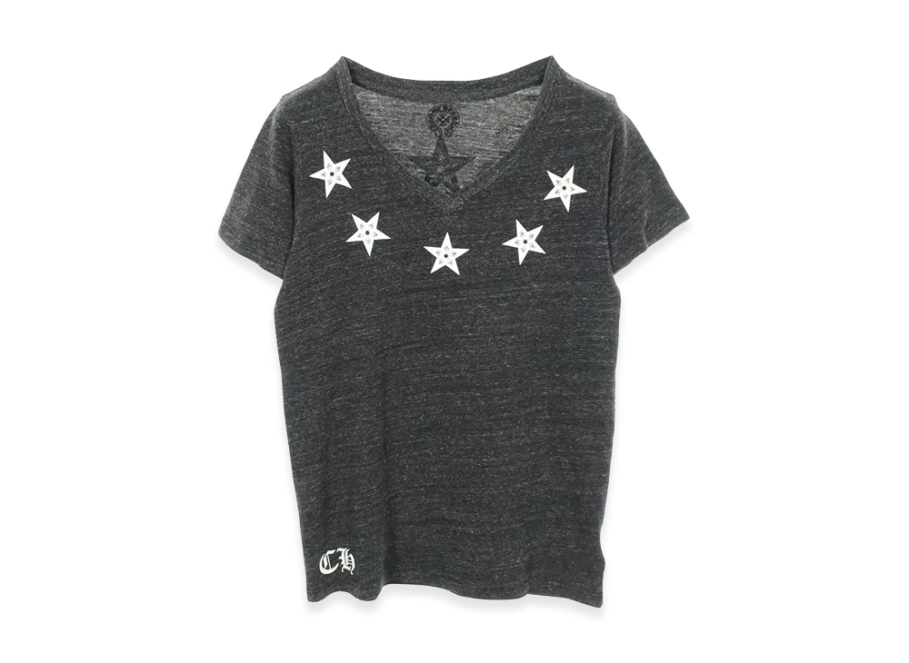 Chrome Hearts Star Print V-Neck S/S T-Shirt "Grey"