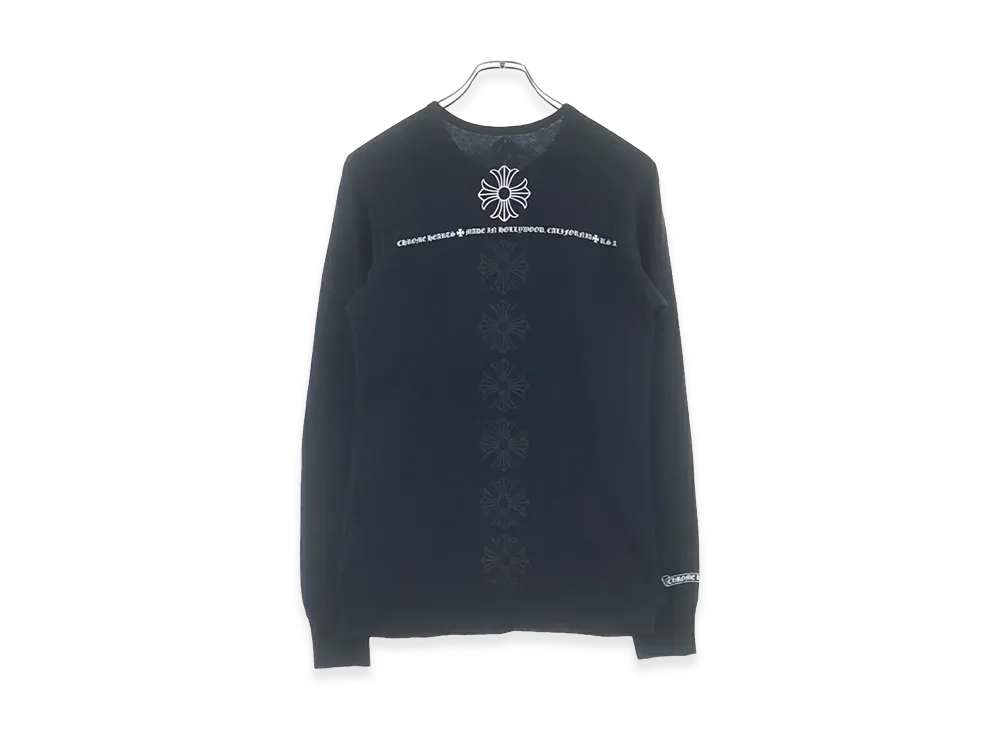 クロムハーツ CHプラス バックプリント サーマル ロングスリーブ Tシャツ "ブラック"