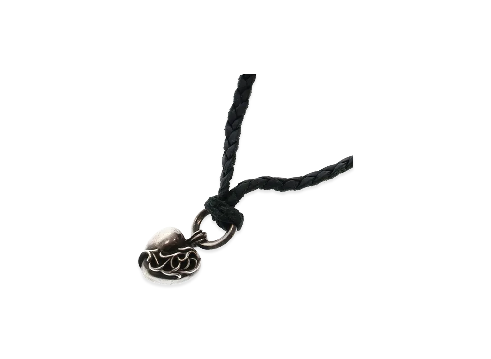 クロムハーツ ハートペンダント Wボロチップ ネックレス シルバー925 "シルバー/ブラック"
