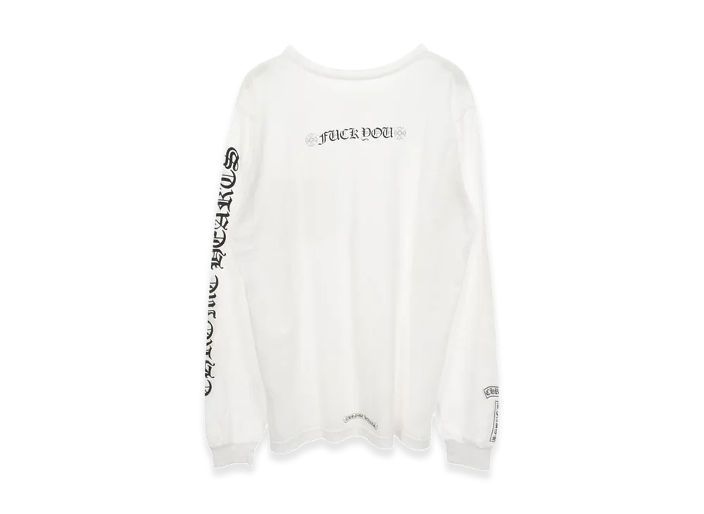 クロムハーツ ファックユー アームロゴ プリント ロングスリーブ Tシャツ "ホワイト"