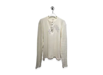 Chrome Hearts Cross Patch Henley Neck Thermal "White"