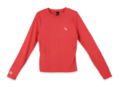 Chrome Hearts Y Not Slim Fit CH Logo Embroidery Thermal L/S T-Shirt "Red"