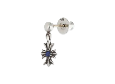 Chrome Hearts Tiny E CH Plus 1 Sapphire Drop Earring Silver 925 "Silver/Blue"