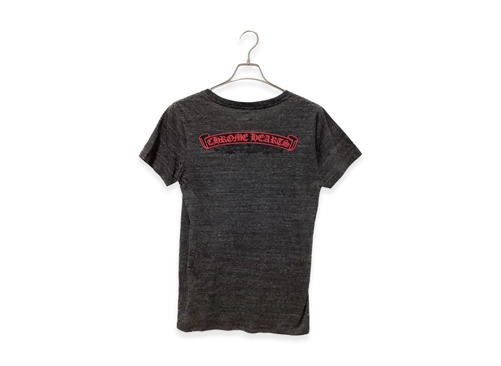 クロムハーツ バックロゴ Vネック ショートスリーブ Tシャツ "ブラック"