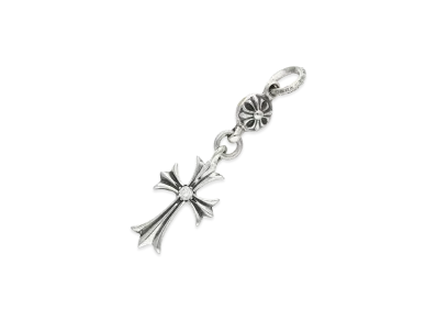 Chrome Hearts 1 Ball Tiny CH Cross 1 Diamond Pendant Silver 925 "Silver"