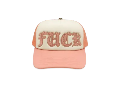 Chrome Hearts Fuck Leather Patch Trucker Cap "Pink"
