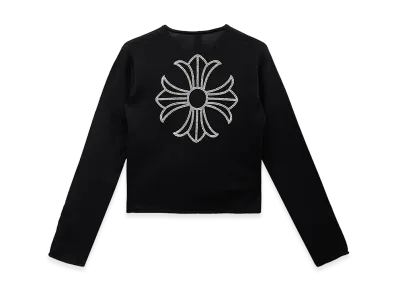 Chrome Hearts Cashmere Rhinestone Cross Logo Sweater "Black"