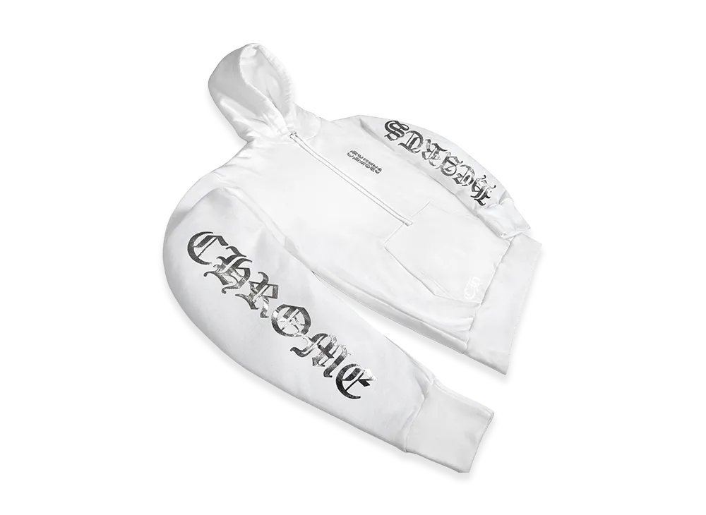 Chrome Hearts Foil Scroll Print Pullover Hoodie "White"