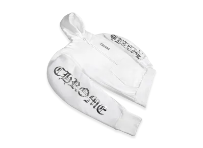 Chrome Hearts Foil Scroll Print Pullover Hoodie "White"
