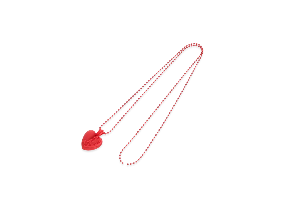 Chrome Hearts Rubber Heart Silicon Necklace "Red"