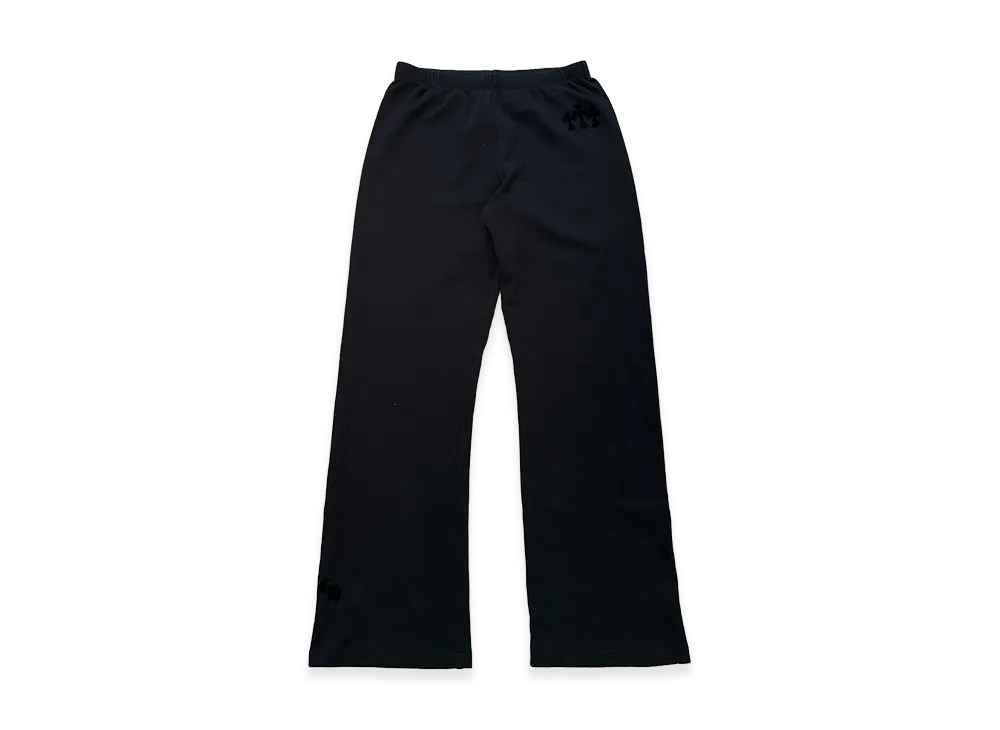 Chrome Hearts Y Not Cemetery Cross Flock Patch Sweatpants "Black"