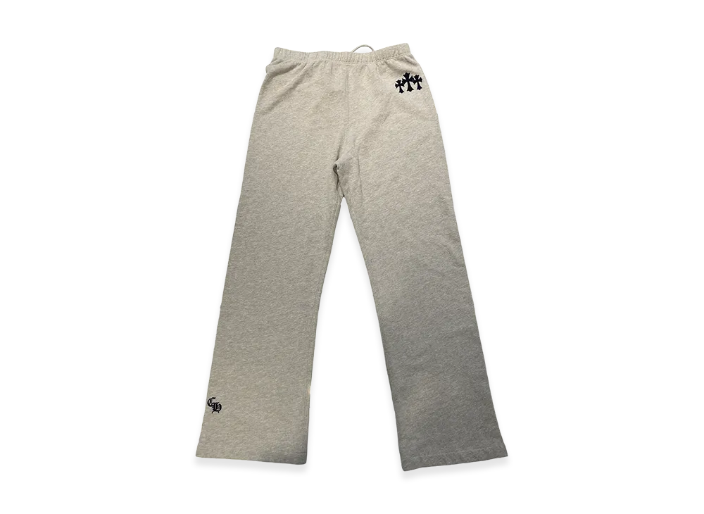 Chrome Hearts Y Not Cemetery Cross Flock Patch Sweatpants "Grey"