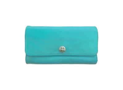 Chrome Hearts JUDY Turquoise Leather Long Wallet "Light Blue"