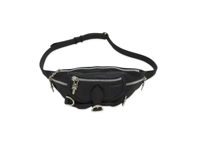Chrome Hearts SNAT PACK Mini Dagger Zip Gunslinger Belt Leather Body Bag "Black/Silver"