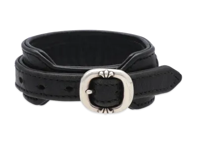 Chrome Hearts R&R Slim Silver 925 Leather Bracelet "Black/Silver"