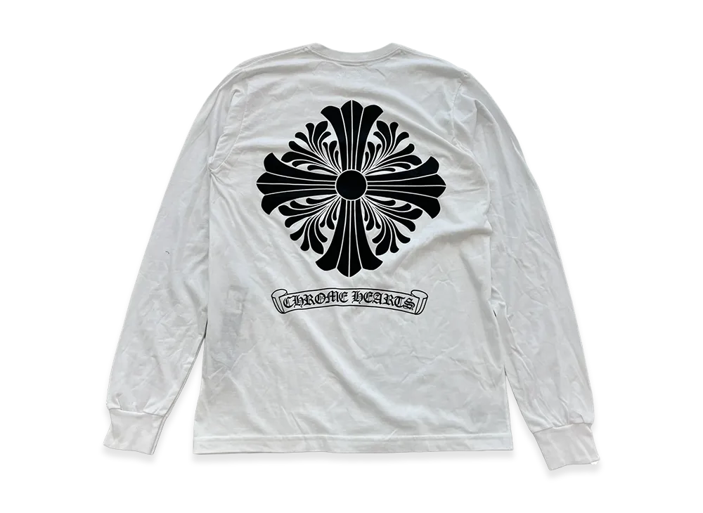 Chrome Hearts Back Scroll CH Plus Cross Print L/S T-Shirt "White"