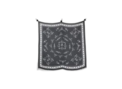 Chrome Hearts Foti Skull Silk Scarf "Black"