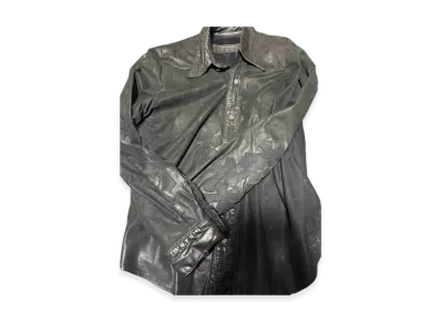 Chrome Hearts Cross Patch Leather Shirt "Black"