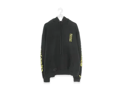 Chrome Hearts Vertical Logo Glitter Hoodie "Black/Gold"