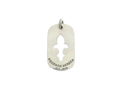 Chrome Hearts Large Cutout Flare Dog Tag Necklace Top "Silver"