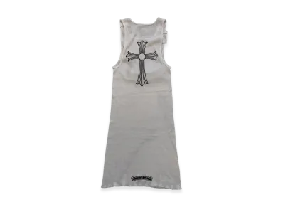 Chrome Hearts T-Bar Logo Back Cross Print Tank Top "White"