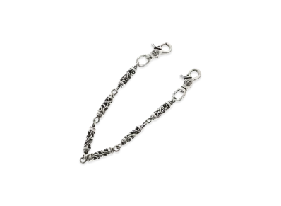 Chrome Hearts 2 Clip Roller Wallet Chain Short "Silver"