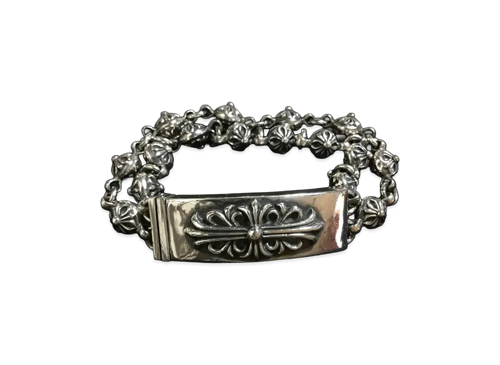 Chrome Hearts Floral Cross Cross Ball Bracelet "Silver"
