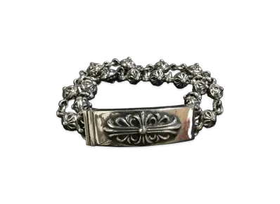 Chrome Hearts Floral Cross Cross Ball Bracelet "Silver"