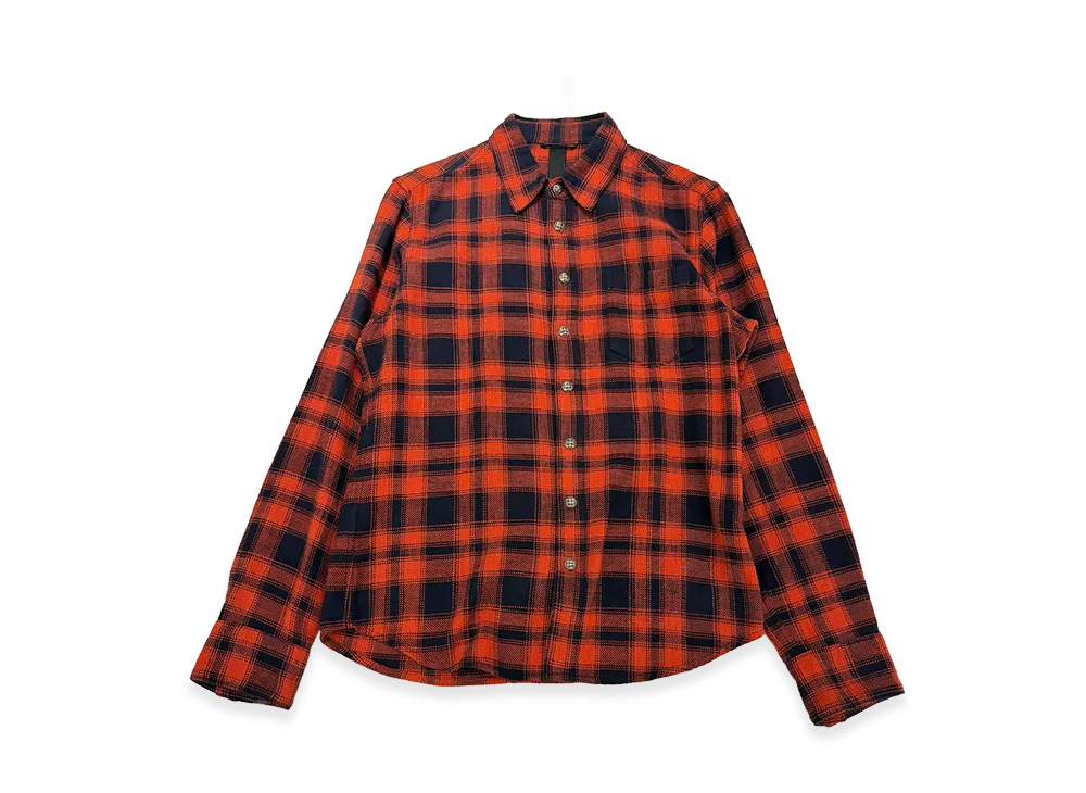 Chrome Hearts Loose Ends Cross Leather Patch Check Shirt "Red/Black"
